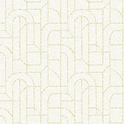 Integrity Golden Wallpaper featuring a geometric stitched pattern in a soft golden hue