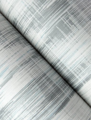 A roll of A Street Prints Marvel Blue & Grey Wallpaper highlighting its textured, blurred effect for a contemporary look
