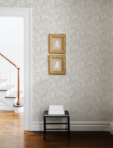 Alternative room setting highlighting A Street Prints Jacaranda Stone Wallpaper creating a tranquil interior.