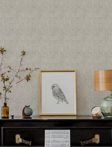 A Street Prints Gallivant Grey Wallpaper with a stylish, textured look, perfect for adding depth to any space.