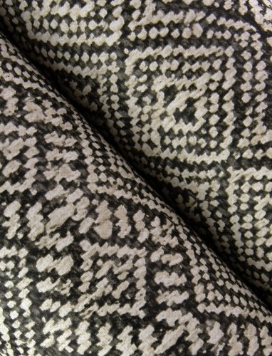 A Street Prints Gallivant Black & White Wallpaper highlighting its intricate textile-inspired design.