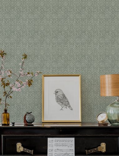 A Street Prints Gallivant Green Wallpaper featuring a rich green hue, perfect for modern and classic interiors.