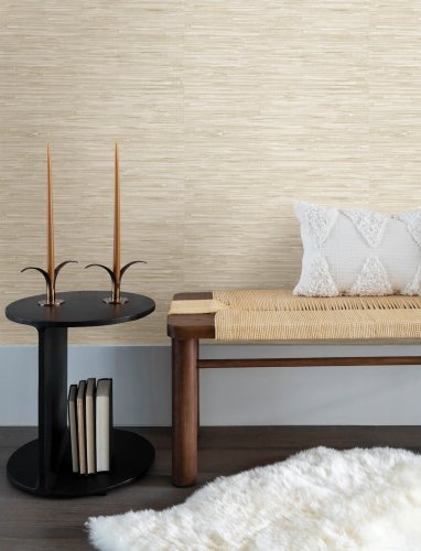 A Street Prints Exhale Cream & Stone Wallpaper featuring a warm, neutral colourway for a calming home aesthetic.