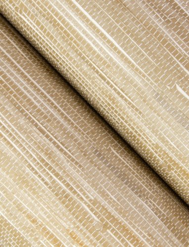 A Street Prints Exhale Warm Taupe Wallpaper highlighting its woven effect and warm natural hues.