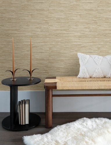 Exhale Warm Taupe Wallpaper with a neutral colourway, perfect for adding depth and warmth to a room.