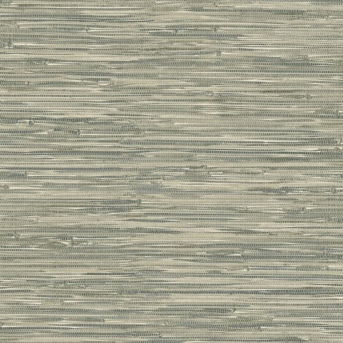 A Street Prints Exhale Green Wallpaper featuring a woven grasscloth-style texture in soft green tones.
