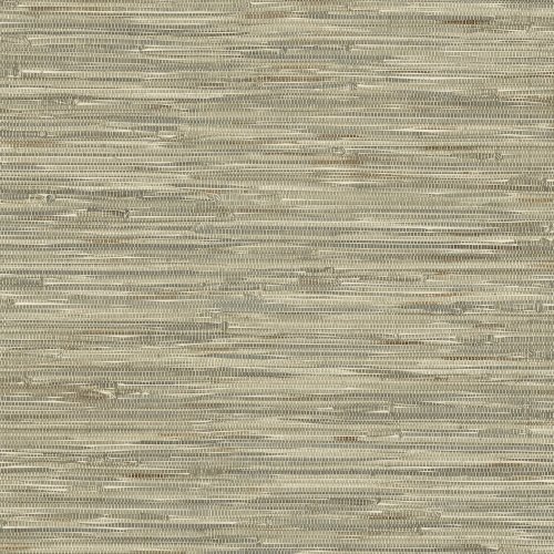 A Street Prints Exhale Natural & Green Wallpaper with a woven grasscloth effect in soft green and beige tones.