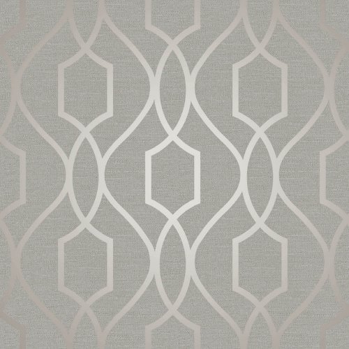 Fine Decor Apex Trellis Wallpaper in taupe and grey FD41997