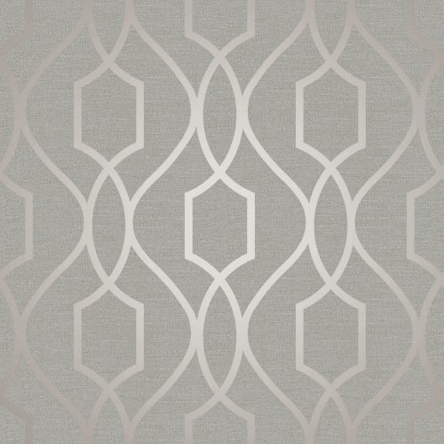 Fine Decor Apex Trellis Wallpaper in taupe and grey FD41997