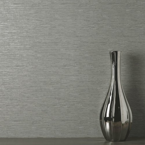 Fine Decor Miya Grasscloth Grey Wallpaper