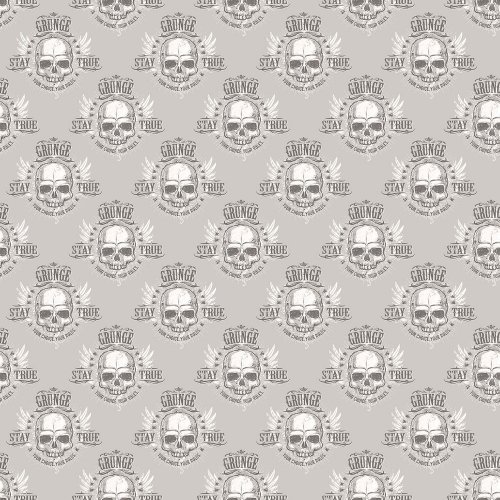 Galerie Grunge Skulls Grey Wallpaper