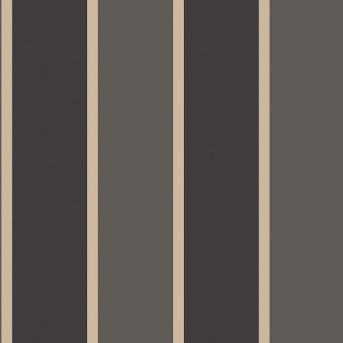 Galerie Formal Stripe Black / Slate / Gold Wallpaper
