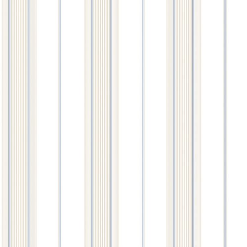 Galerie Slim Stripe Beige / Blue / Navy Wallpaper