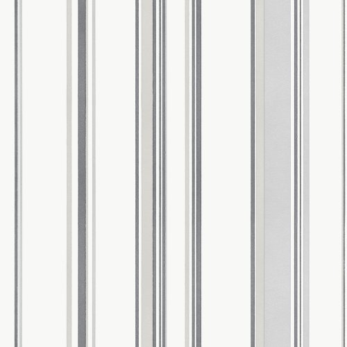 Galerie Casual Stripe Silver Grey Wallpaper