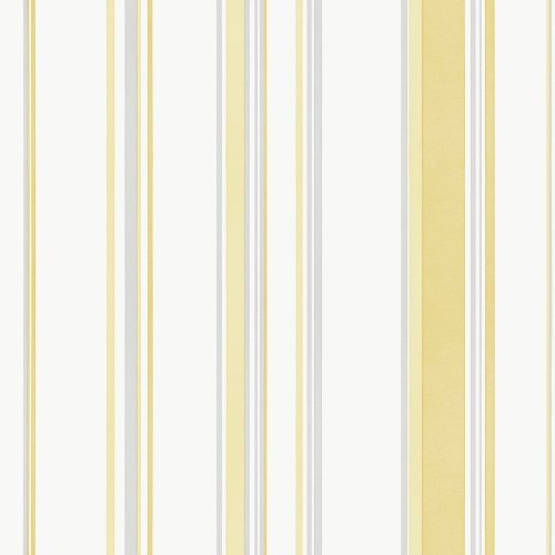 Galerie Casual Stripe Yellow / Greys Wallpaper