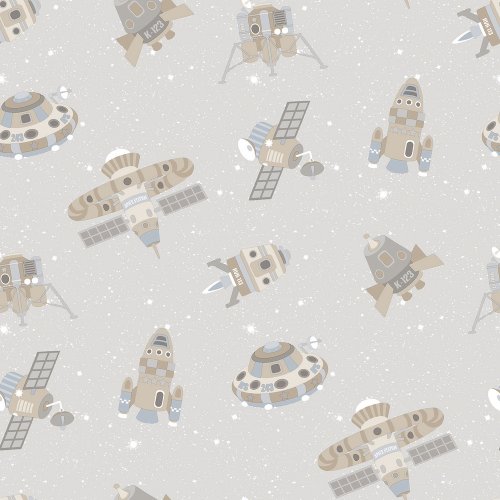 Galerie Spaceships Greige/Tan/Glitter Wallpaper