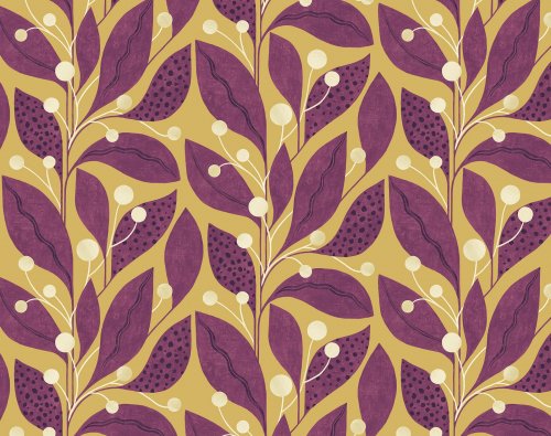 ohpopsi Berry Dot Mulberry Wallpaper GRA50132W