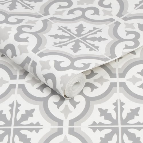 Contour Antibac Grecian Grey Wallpaper 112648