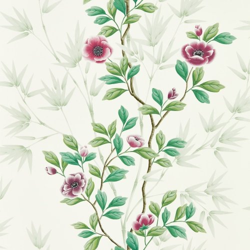 Harlequin X Diane Hill Lady Alford Fig Blossom & Magenta Wallpaper
