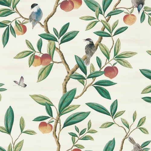 Harlequin X Diane Hill Ella Fig Blossom, Fig Leaf & Nectarine Wallpaper