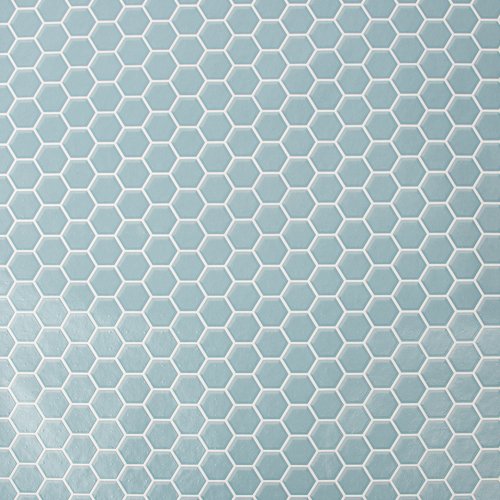 Contour Antibac Hexagon Lattice Duck Egg Wallpaper 112654