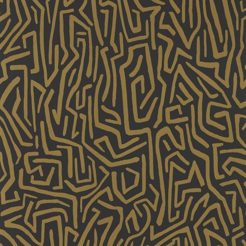 Harlequin Melodic Gold & Black Earth Wallpaper