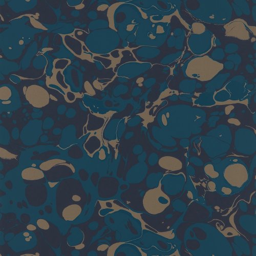 Harlequin Marble Azurite, Copper and Japanese Ink Wallpaper