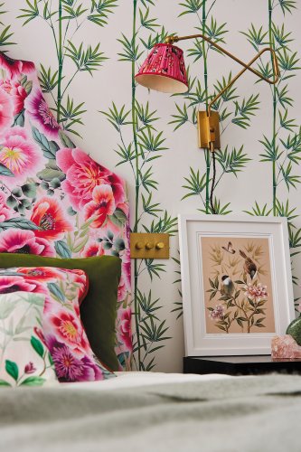 Harlequin X Diane Hill Isabella Porcelain/Bamboo Wallpaper