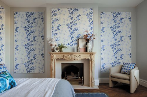 Harlequin X Diane Hill Lady Alford Porcelain/China Blue Wallpaper