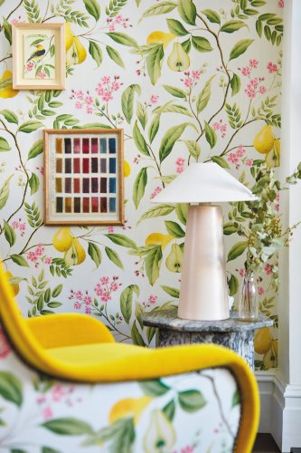 Harlequin X Diane Hill Marie Fig Leaf/Honey/Blossom Wallpaper