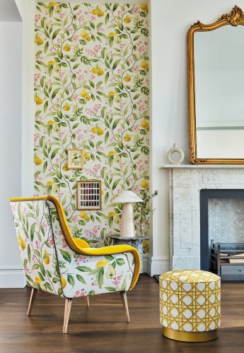 Harlequin X Diane Hill Marie Fig Leaf/Honey/Blossom Wallpaper