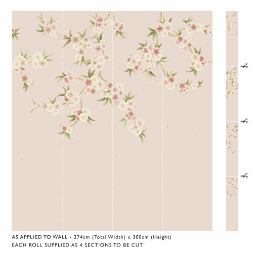 Harlequin Rosa Blush Pearl, Peony & Meadow Mural Panels