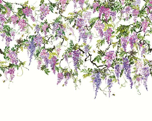 ohpopsi Trailing Wisteria Amethyst Wall Mural ICN50110M