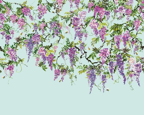 ohpopsi Trailing Wisteria Amethyst & Sky Wall Mural ICN50111M