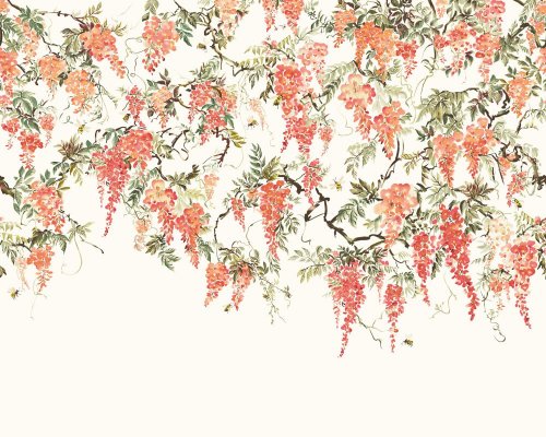 ohpopsi Trailing Wisteria Peach Wall Mural ICN50112M