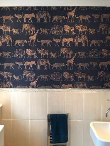 Graham & Brown Safari Midnight and Rose Gold Wallpaper 104893