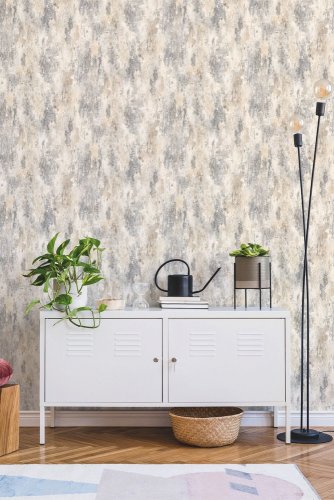 Interior wall with Grandeco Bosa Plain Grey Wallpaper for a refined look