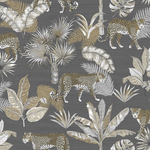 Grandeco Leopard Grey Wallpaper JF2103 Jungle Fever