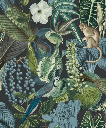 Jungle Fever Amazon wallpaper in blue JF2202