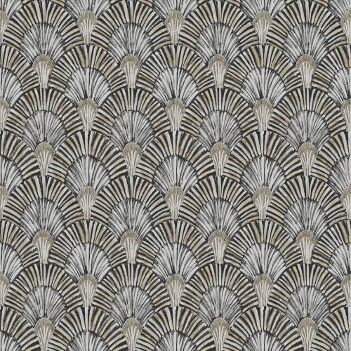 Grandeco Deco Fan Grey Wallpaper JF3003