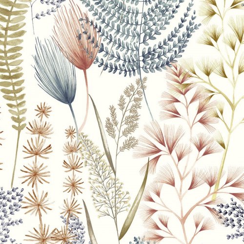 ohpopsi Summer Ferns Denim Wallpaper JRD50104W