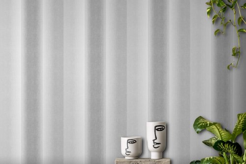 Crown Kirby Stripe Charcoal Wallpaper M1643