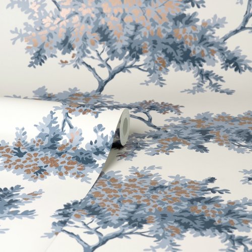 Crown Archive Tree Dark Blue Wallpaper Roll