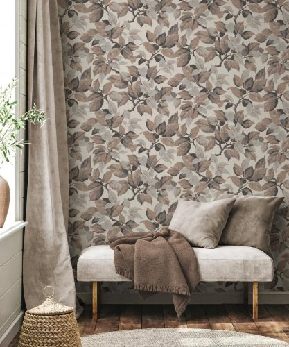 Crown Canopy Beige Wallpaper Room 2
