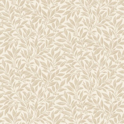 Crown Winter Berry Beige Wallpaper with delicate berry and leaf pattern