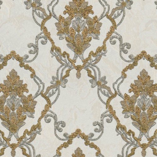 Murella Splendor Damask Gold & Silver Wallpaper