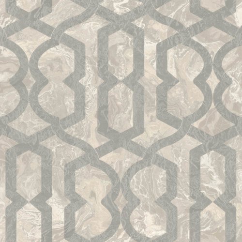 Murella Splendor Geo Grey & Silver Wallpaper