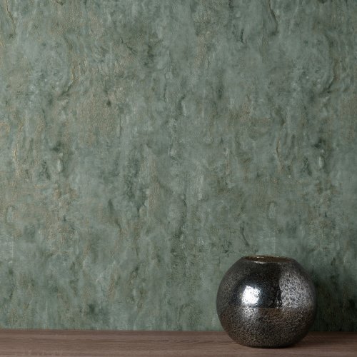 Vymura Savona Marble Plain Emerald Wallpaper M95642