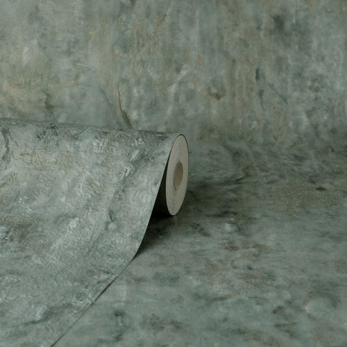 Vymura Savona Marble Plain Emerald Wallpaper M95642