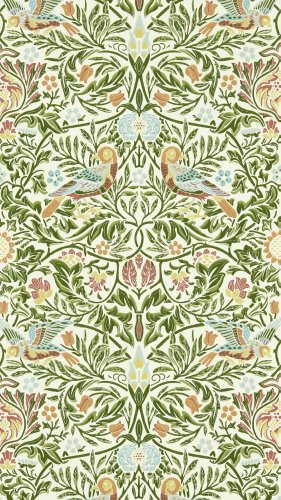 Morris & Co Bird Boughs Green Wallpaper Long